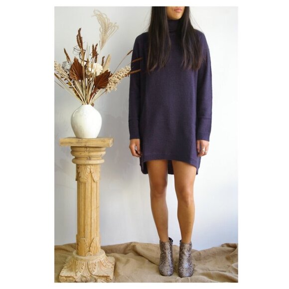 Minimum Denmark Designer Katrione Marble Signature Soft Sweater Wool Blend Dress - Picture 8 of 8